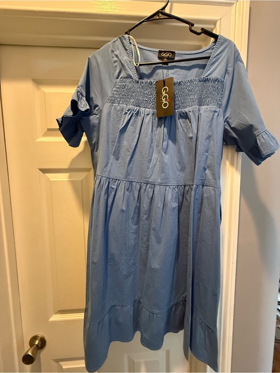Gigio Dresses & Skirts - Gigio Light Blue Smocked Bodice Lady’s Dress NWT- 20” pit to pit; 36” long